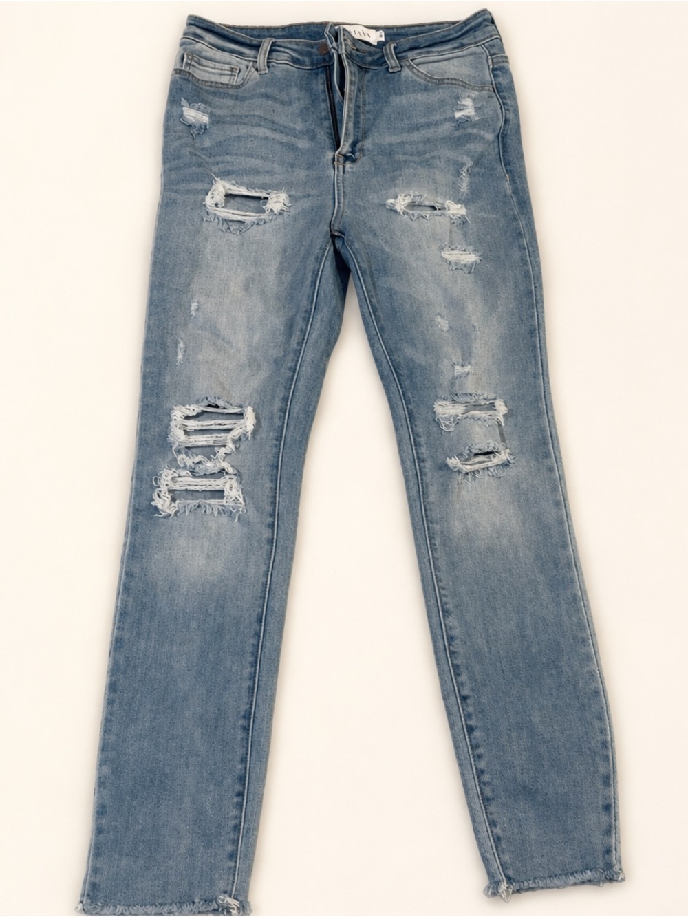 Cello Light Blue Distressed Skinny Jeans
